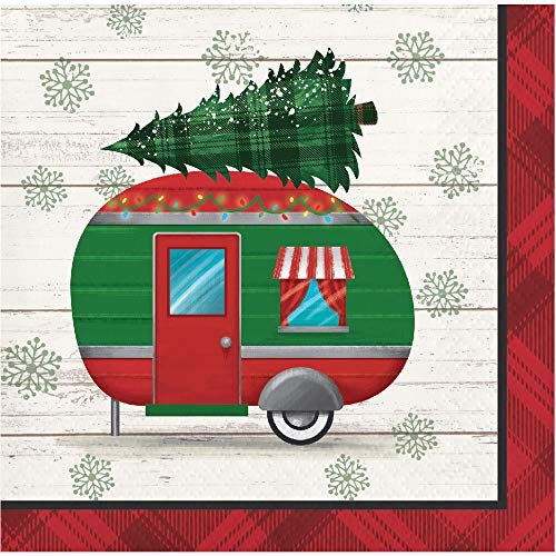 Creative Converting Christmas Classics Beverage Napkins, White