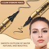 1 Pcs Microblading Eyebrow Pencil 2-in-1 Dual-ended Eyebrow Pen 3-Prong Micro-Fork Tip Applicator & Precision Brush Tip Brow Pencil Waterproof Stay on All-day Makeup for Natural Eyebrow, Black