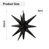 6 Pcs Black Star Foil Balloons One-Piece 14-Pointed Star Balloons 4D Starburst Cone Mylar Balloons 22inch Christmas Birthday Wedding Wedding Anniversary Party Supplies(Black)