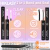 Super Dark Lash Clusters 8-18mm Mega Cat Eye Lashes Kit Silk material Durable Cotton Band D Curl Thick Volume Eyelash Clusters Waterproof 144Pcs DIY Lash Extensions Kit by Hiklasy