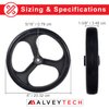 AlveyTech 8" 3-Spoke Black Rear Caster Wheel - Fits Transport Medical Chair, Bariatric, Walker & Mobility Wheelchair - Anti-Skid Rollator Wheels Replacement - Guardian Walker Parts