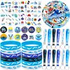 98 PCS Swimming Party Favors, Swimming Temporary Tattoos Badges Silicone Bracelets Stickers Keychains for Swimming Swim Team Sport Birthday Party Decorations Supplies Gifts for Swimmers Kids Teens
