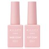 Makartt Gel Top Coat and Base Coat Kit: Clear Gloss Shiny No Wipe Stain Resistant General Top Coat Nail Polish UV and Primer for Acrylic Nails Dip Powder Gel Nail Polish Beauty Gift