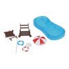 BinaryABC Miniature Swim Pool Swimming Ring Beach Umbrella Chair,DIY Fairy Garden Dollhouse Decor,Mini Dollhouse Beach Decoration Set