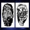 Oottati 8 Sheets Forest Lion Jesus Tiger Cross Skull Rose Crown Old School Arm Leg Temporary Tattoo Stickers