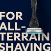 Dollar Shave Club - Shaving Kit with Diamond Grip Razor Handle, 4-Blade Blade Refills, & Blade Cover, Easy to Grip Handle, for Travel, Blue