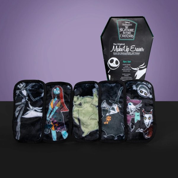 The Original MakeUp Eraser Mini PRO 5pk, Erase All Makeup With Just Water, Including Waterproof Mascara, Eyeliner, Foundation, Lipstick, Sunscreen, and More! Nightmare Before Christmas, 5ct.