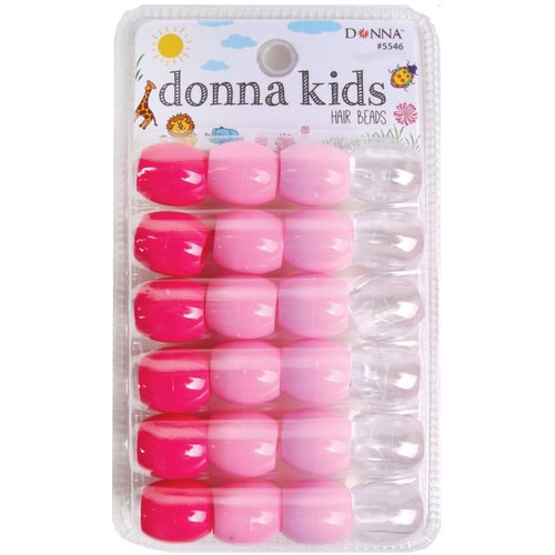 DONNA Jumbo Plastic Hair Beads, DIY Hair Braiding Plastic Beads for Braid Hair 1pc Quick Beaders for Kids Hair Braids Small Pack Size, 1PC Pink Mixed Color
