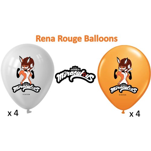 Miraculous Ladybug Rena Rouge 12" Birthday Balloons 16 Pcs | Assorted Colors Premium Latex for Miraculous Ladybug Party Supplies and Decorations by Vision E.D.