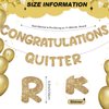Fulmoon Pre Strung Congratulations Quitter Glitter Banner Funny Retirement Banner Retirement Party Decorations Retirement Party Supplies Garland for Men Women Gifts, No DIY (Champagne Gold)