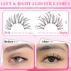 Natural Lash Clusters Left & Right Anime Eyelash Extensions Wispy DIY Cluster Lash Extensions D Curl Individual Lashes 13-17mm Eyelash Clusters 100pcs Manga Cluster Lashes