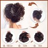 SOFEIYAN Claw Clip Messy Bun Hair Piece Wavy Curly Hair Bun Clip in Claw Chignon Ponytail Hairpieces Synthetic Tousled Updo Hair Extensions Scrunchie Hairpiece for Women, Golden Brown & Light Blonde
