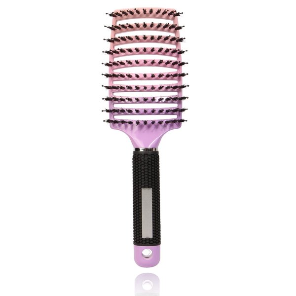 Voremy Detangling Brush for Curly, Wet or Dry Thick Hair - Curved Boar Bristle Brush for Women, Adds Shine and Smoothness
