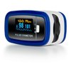 AccuMed CMS-50D1 Fingertip Pulse Oximeter Blood Oxygen Sensor SpO2 for Sports and Aviation. Portable and Lightweight with LED Display, 2 AAA Batteries, Lanyard and Travel Case (Blue)