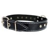 Genuine Black Leather Rhinestone Dog Collar 1"x20" Fits 14"-18" Neck