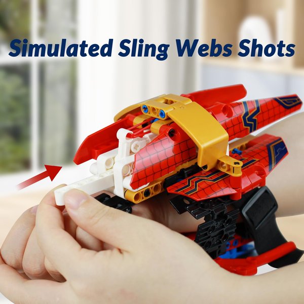Kabandn Spider Shooter Building Toys for Kids Ages 6 and Up - Kids Role Play Toys with Simulate Web Shoot - 295pcs Super Hero Building Blocks Elements for Play and Display