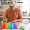 Monthly Pill Organizer 2 Times A Day, Greencycle 30 Day Medicine Organizer, AM PM Pill Cases, 4 Week Pill Box, Small Compartments to Hold Vitamins Fish Oil Supplements Great for Travel