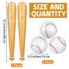 durony 5 Pieces Inflatable Baseball Set Including 2 Piece 31.5 Inch Baseball Bat Inflates 3 Piece 5.5 Inch Beach Baseball Sports Baseball Party Favors for Birthday Party Pool Beach Fun Sports Game