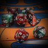 QMAY DND Dice Set - Polyhedral Dice (Red Mix Green) 7 Pcs for Dungeon and Dragons D&D RPG Role Playing Games Dice with Dice Bag