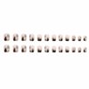 MISUD Short Square Press on Nails Squoval Fake Nails Glossy Glue on Nails Black Gradient Acrylic Nails Ink Painting Artificial Nails Bling Gold Foil Stick on False Nails with Design 24 pcs