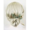 Brihasory Green Gold Bridal Hair Pins 2PCS Wedding Hair Pieces for Brides, Handmade Crystal Hair Clip for Women Hair Accessories, Daily Party Prom Hair Decoration Bridesmaid Gifts(Green)