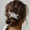 Kisshine Bride Wedding Hair Comb Silver Rhinestone Headpiece Bridal Beads Hair Accessories for Women and Girls