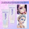 MEICOLY Fine Body Glitter,Face Glitter for Halloween,Color Changing Glitter Gel for Body,Face,Hair,Lip,Eye,Long Lasting Holographic Sequins Glitter Face Paint Glitter Makeup,Sparkling Pink,50ml