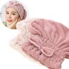 Jseng 2PC Microfiber Hair Drying Caps, Extrame Soft & Ultra Absorbent, Fast Drying Hair Turban Wrap Towels Thick Fluffy Shower Cap for Girls and Women