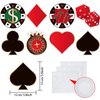 40 Pieces Versatile Casino Party Cutouts Las Vegas Casino Poker Themed Birthday Party Decoration Cutouts with Glue Dots for Bulletin Board Casino Party, 5.9 x 5.9 Inches
