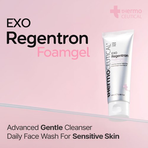 tHermoCEUTICAL EXO Regentron Foamgel - Daily Facial Cleanser for Normal and Dry Skin, Moisturizing Effect, Gentle Bubblle Foam Face Wash with Irritation-Free Formula, 3.38 fl.oz
