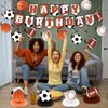 Sports Themed Birthday Party Decorations for Boys Sports Birthday Party Supplies Includes Birthday Banner Baseball Soccer Football Basketball Sports Table Honeycomb Centerpieces Hanging Swilrs