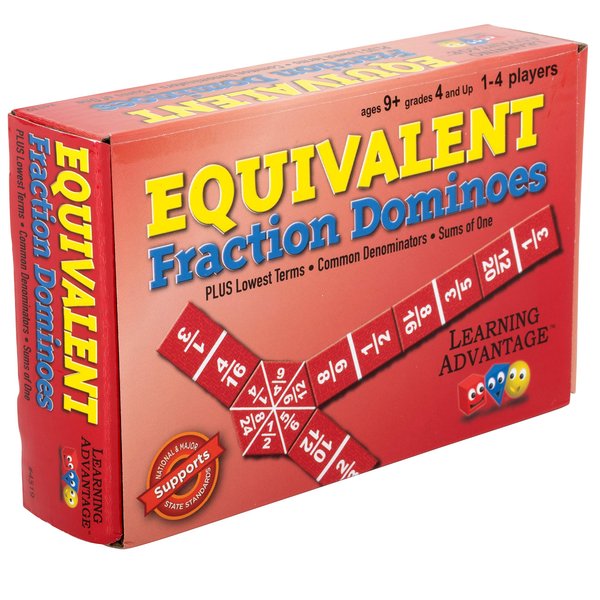 LEARNING ADVANTAGE Equivalent Fraction Dominoes - Math Games for Kids - Teach Fractions - In-Home Learning
