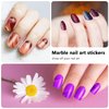 WOKOTO 16 Sheets Marble Design Full Nail Wraps for Women Girls Nail Polish Stickers for Nails Gradient Gel Polish Strips Stickers Nails for Women Girls Gel Nail Stickers Stick On Nails Color Strips