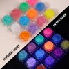 Teenitor 12 Colors Fine Face Glitter Gel Body Glitter Gel, Glow in The Dark Glitter Gel, Glow in The Dark Face Paint, UV Black Light Glitter, Face Sparkles for Raves Concerts Festivals