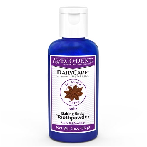 Eco-Dent DailyCare Baking Soda Toothpowder, Anise - Fluoride-Free Toothpaste Powder, SLS-Free Tooth Powder with Baking Soda, Minerals, and Essential Oils, Travel-Size Toothpaste Alternative, 2 Oz Ea