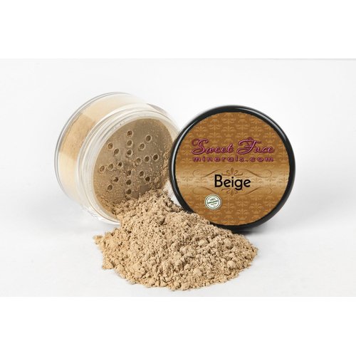 Sweet Face Minerals (Beige) (20gm Jar) FOUNDATION Mineral Makeup with SPF 18+, Full Coverage Matte Loose Powder, Bare Face Cosmetics