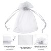 Boshen 100/200PCS Organza Gift Candy Sheer Bags Mesh Jewelry Pouches Drawstring Bulk for Wedding Party Favors Christmas (4" X 6"(100PCS), White)