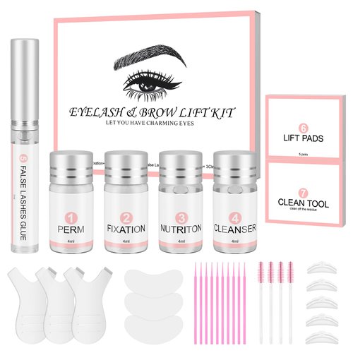 2 In 1 Lash Lift Kit & Eyebrow Lamination Kit, Professional Lash Lift and Brow Lamination Kit Salon Home DIY Use, Curling Wave, Lash Extensions, Brow Perm, Long Lasting for 6-8 Weeks