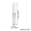 RDEXP 1.3ml Empty Lip Gloss Tube Clear Plastic Lip Gloss Containers Pack of 10 (White Cap)