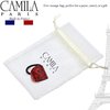 Camila Paris CP2968 French Hair Ponytail Holders Ties, Oval, Handmade, Red, Strong Hold Grip Elastic Band Hair Clips for Women, No Slip Soft Flexible Styling Girls Hair Accessories, Made in France