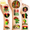 100PCS Juneteenth Temporary Tattoos - Black History Month Sticker for Kids | Birthday Decorations, African American, Afro African Themed Party Favors and Supplies | Cute Kids Boy Gifts | Ideal Prizes