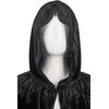 iunoket Kids Black Cloak Hooded Robe Medieval Cosplay Wizard Costume Knight Outfit Halloween Velvet Cape