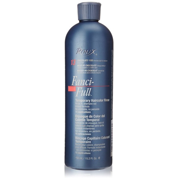 Fanci-Full Instant Hair Color Rinse by Roux, 13 Chocolate Kiss ,Temporarily Evens Tones, Blends Away Gray, 15.2 Oz