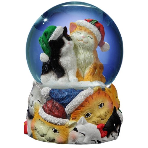 Christmas Cats Musical Snow Globe by The San Francisco Music Box Company