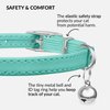 CollarDirect Leather Cat Collar with Bell - Kitten Collar, Small and Big Cat Collar for Boy Cats, Girl Cats with Safety Elastic Strap (Neck Fit 8"-11", Mint Green)