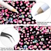 AUREHEN 15000PCs 2-6MM Pink Series Resin Flat Back Rhinestones, Round Non Hotfix Jelly & Silver Bottom Resin Rhinestones Nail Gems Stones with Tweezer & Picker Pen for Nail Art Tumblers & DIY Crafts