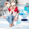 12PCS Winter Wonderland Party Decorations 3D Honeycomb Winter Centerpieces for Tables Blue White Christmas Party Supplies for Kids Birthday Xmas Holiday Party Prop Favors