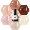 modelones Nude Gel Nail Polish Set -6 Colors Neutral Milky White Pink Brown Gel Polish Kit Skin Tones Soak Off Gel Nail Kit Manicure DIY at Home Nail Art Salon Gift