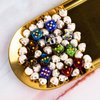 48 PCS 12mm 6 Sided Dice Set Marble D6 Dice Round Corner Board Game Dice for Tenzi Farkle Bunco MTG DND or Math Learning