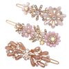 3PCS Rhinestone Bling Flower Small Mini Barrette Decorative Hair Clips Accessories for Thin Hair Women